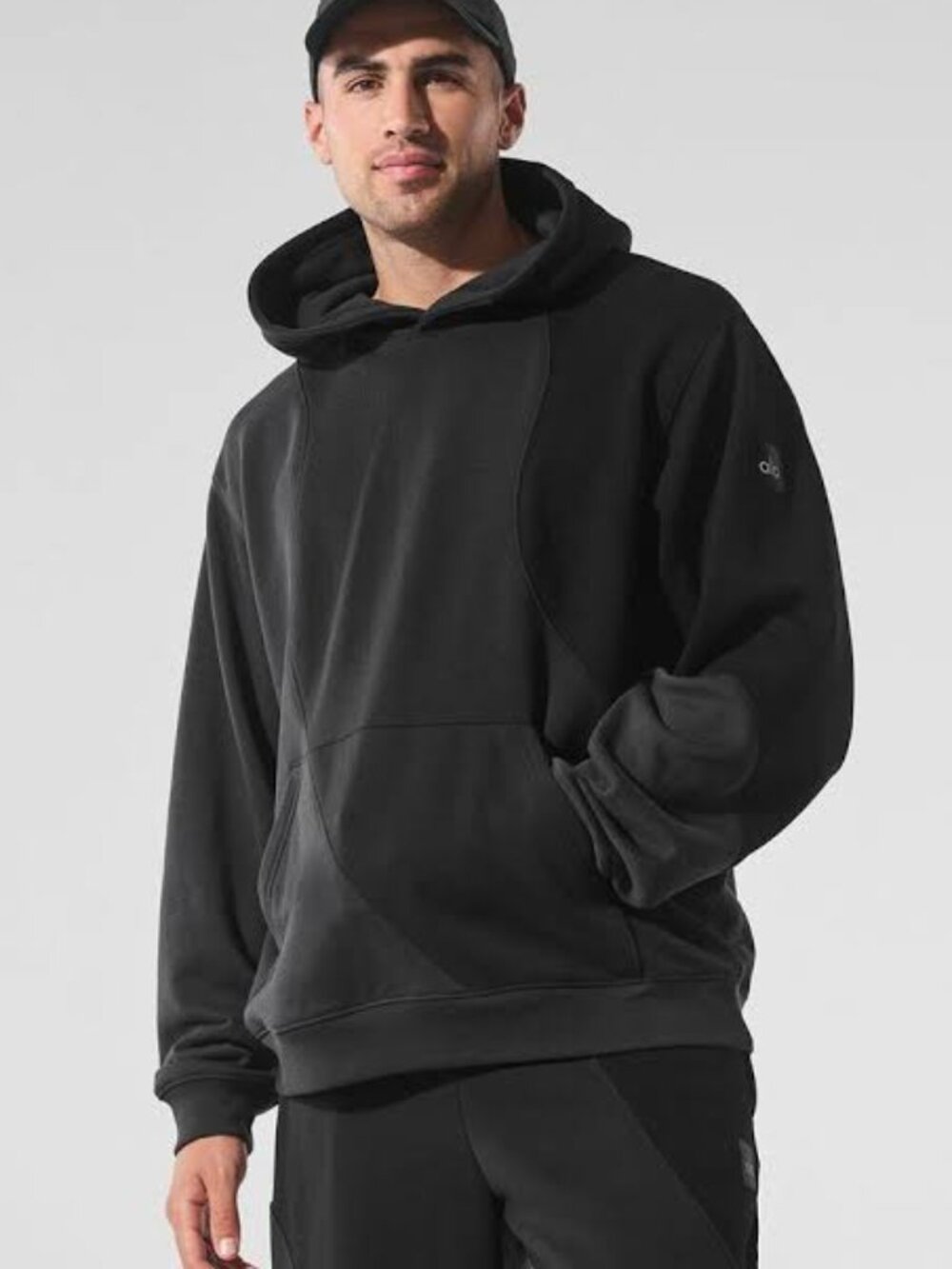 Alo Yoga Makes Waves Hoodie Black/Grey Size Large